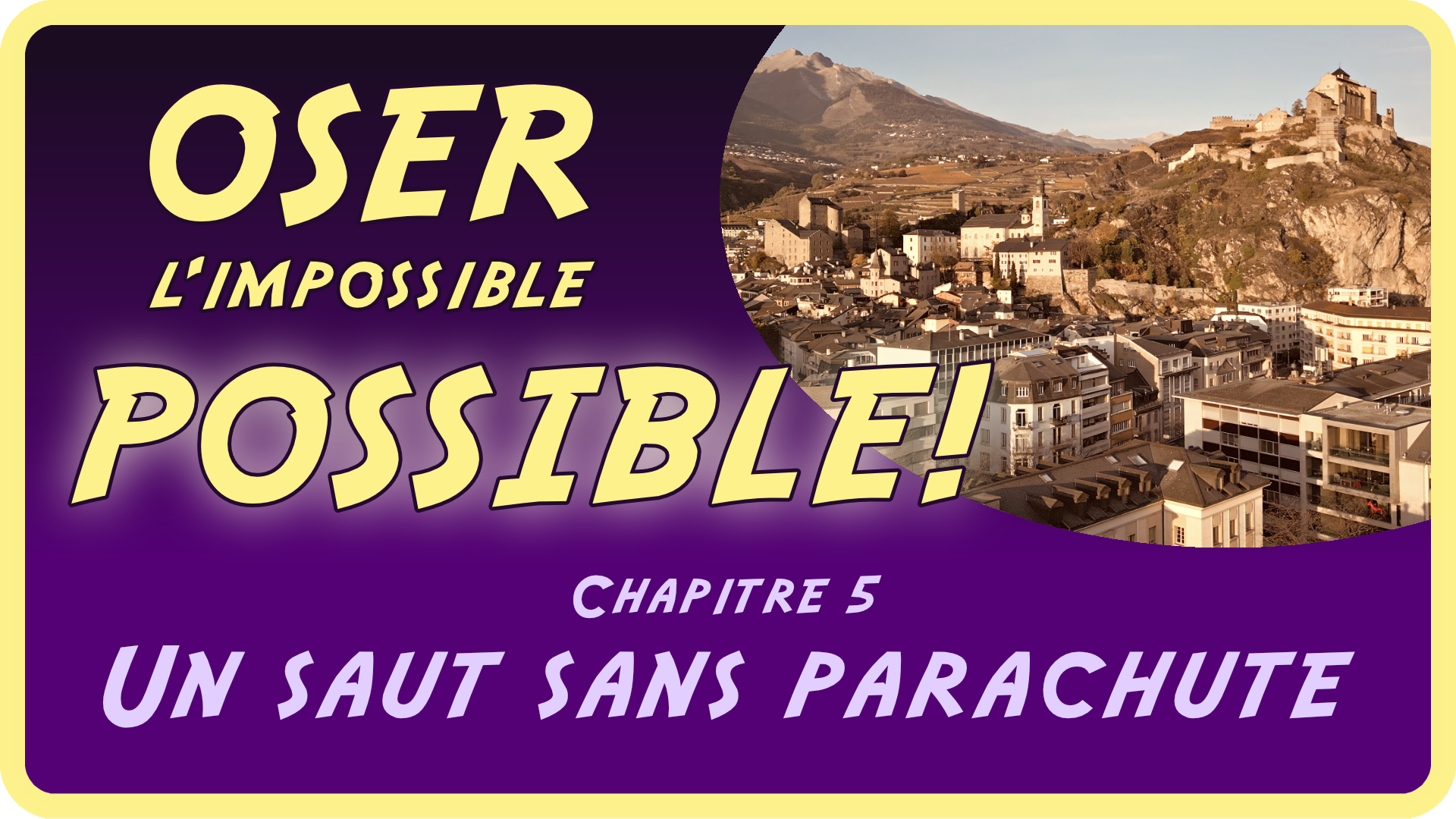 Blog vidéo. Post - OSER l'impossible POSSIBLE Chapitre 5/11, Un saut sans parachute. ÂME LIBRE Souveraineté individuelle Devant le siège principal de la banque cantonale du Valais à Sion, je divulgue cette fois comment les humains-cadres de cet établissement semblent se croire intouchables, tel le géant Goliath face à la femme que je suis. Lors d'un doute survenu par une découverte sidérante, j'ai osé les interpeler en toute légitimité sur la réelle nature des contrats d’hypothèques. Dans l’histoire originale de David et Goliath, c’est guidé par son Intuition, sa Sagesse et équipé d’une simple fronde, que le jeune berger seul, mais expérimenté, déterminé et Conscient de sa force intérieure, va se libérer de la menace du géant qui en avait que l’apparence. Au paroxysme du suspens, on observe une fois de plus à travers cet épisode, l’importance fondamentale du consentement comme outil de création de notre réalité.